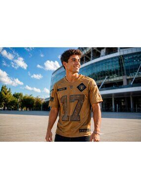 Nike Raiders Salute To Service Jersey #17 Gold Mens S Polyester FLAW